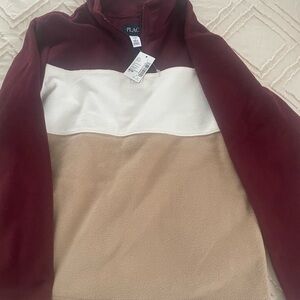 Place Burgundy and Cream Pullover